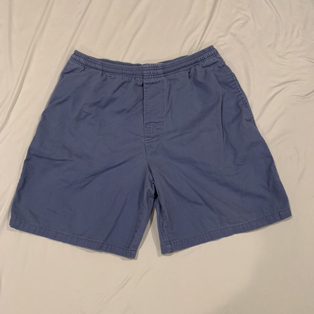 Vintage 90s SANTANA Cotton Elastic Bermuda Surf Shorts Mens Medium Blue 32-34